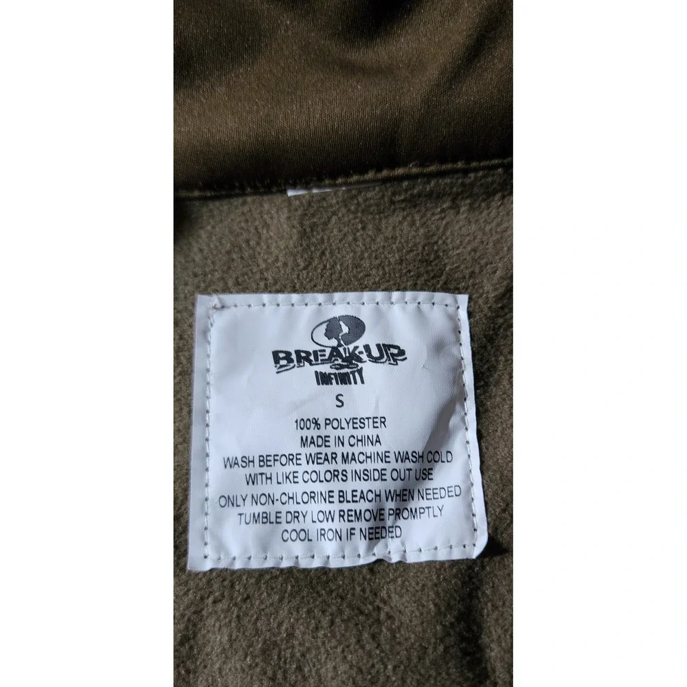 Mossy Oak Break-Up Infinity Camo Fleece Lined Zip Vest Mens Small Brown Hunting - Picture 2 of 7